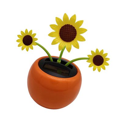 Solar Dancing Flower Sunflower Solar Toys Car Swinging Dancing Ornament Car Windowsill Decoration Car Dashboard Home Desk Decor(Sun Flower)