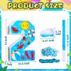 Jexine 3 Pcs 16 Inch Summer Number 2 Pinata Small Summer Beach Piata Number Two Piata with Blindfold Bat, Confetti for Boy Beach Ball Theme 2nd Birthday Party Celebration Party Supply (Summer Beach) view 2