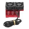 VINGVO RC Motor Fan Cooling Heatsink, 28000RPM RC Motor Fan Radiator Aluminum Heat Sink Twin Cooling Fan RC Car Accessories 36mm for 1/8 1/10 Remote Control Vehicles (Red) view 1