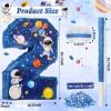 Jexine 3 Pcs 16'' Outer Space Number 2 Piata Plastic Solar System Number Two Piata with Blindfold Bat, Confetti for Boy Outer Space Theme 2nd Birthday Celebration Party Supplies view 2