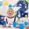 Jexine 3 Pcs 16'' Outer Space Number 2 Piata Plastic Solar System Number Two Piata with Blindfold Bat, Confetti for Boy Outer Space Theme 2nd Birthday Celebration Party Supplies view 3