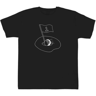 Azeeda 12-13 Years 'Golf Ball & Hole' Children's/Kid's T-Shirt (Black) (TS00228421)
