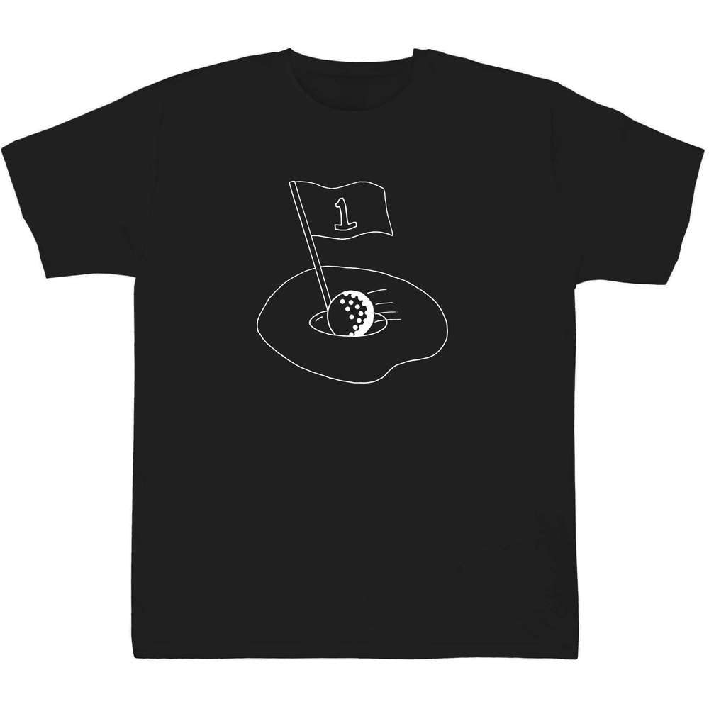 Azeeda 12-13 Years 'Golf Ball & Hole' Children's/Kid's T-Shirt (Black) (TS00228421)