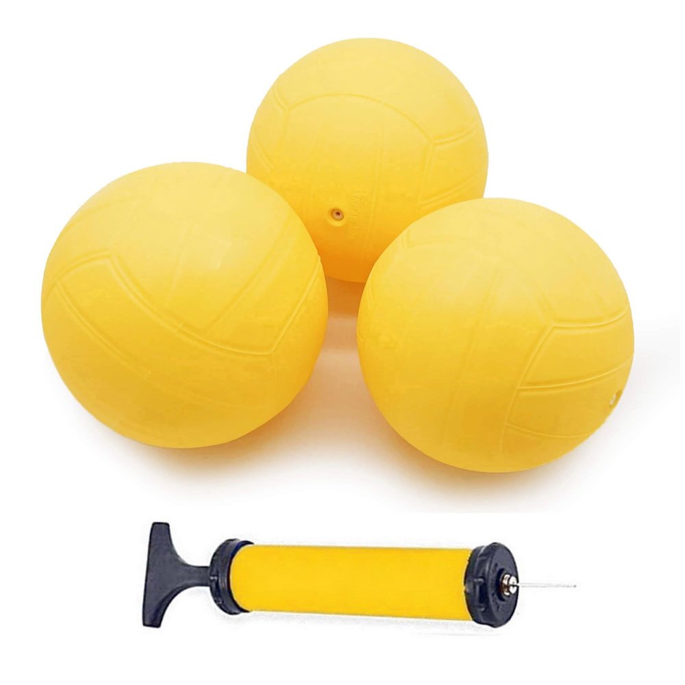 Aolowewin Spike Roundnet Game Replacement Balls, Strong Bounce Ball, Activity & Play Ball, 3.5-inch (3-Pack Balls with Pump)