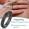 Supcare Anxiety Rings Spinner Black Spinner Ring for Women Worry Ring Classic Plain Band Ring Anxiety Relief Jewelry view 4