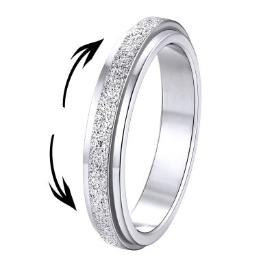 Supcare Fidget Ring Jewelry Gifts for Valentines Anti Anxiety Ring Silver Thumb Rings for Women Worry Ring Size 8