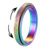 Supcare Rainbow Ring Stainless Steel Anti Anxiety Ring Fidget Jewelry Stress Rings for Middle Finger Rotatable Rings view 1