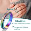 Supcare Rainbow Ring Stainless Steel Anti Anxiety Ring Fidget Jewelry Stress Rings for Middle Finger Rotatable Rings view 4