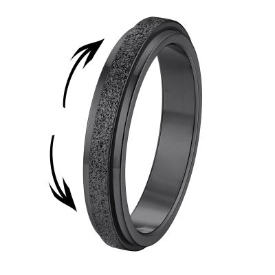 Supcare Black Fidget Ring Size 8 Womens Thumb Rings for Anxiety Anti Worry Stress Relief Spinner Ring for Men Women