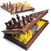 12.5" Magnetic 3-in-1 Large Travel Chess Checkers Backgammon Set - Foldable and Portable Board Game with Premium Chess Pieces for Adults and Kids view 1