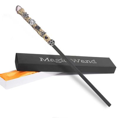 Bubbmi Crystal Witch Magic Wand, Gems Rhinestone Wizard Halloween Christmas Cosplay Accessories Sorcerer Collection Witchcraft Props with Gift Box (Brown 1)