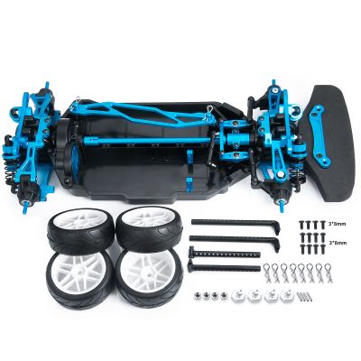 AXspeed Aluminium Shaft Drive 1:10 Touring Car Chassis Frame Body Kit with 4 Wheels Upgrade Kit for Tamiya TT02