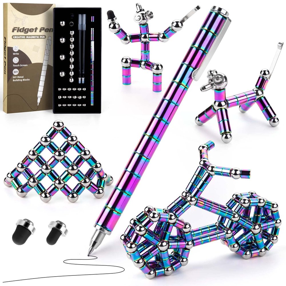 Juboury Magnetic Fidget Pen, Decompression Magnetic Toy Pen, Stress Relieving Gift for Adults Kids Teens, Novelty Toy for 10 11 12 13 14 Year Old Boys