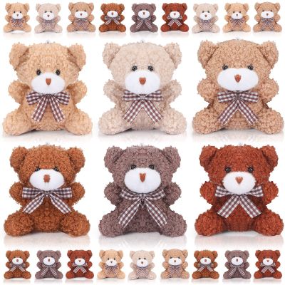 24 Pack Mini Bear Toys Bulk Plush Stuffed Animals Jointed Doll 3.15 Inch Bear Keychain for Teens Girls Adult Birthday Wedding Graduation Gift Decoration Party Favor Backpack DIY Pendant (Stylish)