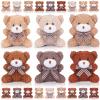 24 Pack Mini Bear Toys Bulk Plush Stuffed Animals Jointed Doll 3.15 Inch Bear Keychain for Teens Girls Adult Birthday Wedding Graduation Gift Decoration Party Favor Backpack DIY Pendant (Stylish) view 1