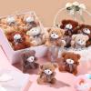 24 Pack Mini Bear Toys Bulk Plush Stuffed Animals Jointed Doll 3.15 Inch Bear Keychain for Teens Girls Adult Birthday Wedding Graduation Gift Decoration Party Favor Backpack DIY Pendant (Stylish) view 2