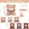 24 Pack Mini Bear Toys Bulk Plush Stuffed Animals Jointed Doll 3.15 Inch Bear Keychain for Teens Girls Adult Birthday Wedding Graduation Gift Decoration Party Favor Backpack DIY Pendant (Stylish) view 3