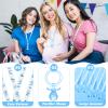 Junkin 60 Pieces Baby Shower Pacifiers Necklace Acrylic Pacifiers Necklace Charm for Girls Boys Baby Shower Party Favors Decorations, Boy Style(Blue, White) view 2