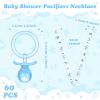 Junkin 60 Pieces Baby Shower Pacifiers Necklace Acrylic Pacifiers Necklace Charm for Girls Boys Baby Shower Party Favors Decorations, Boy Style(Blue, White) view 3