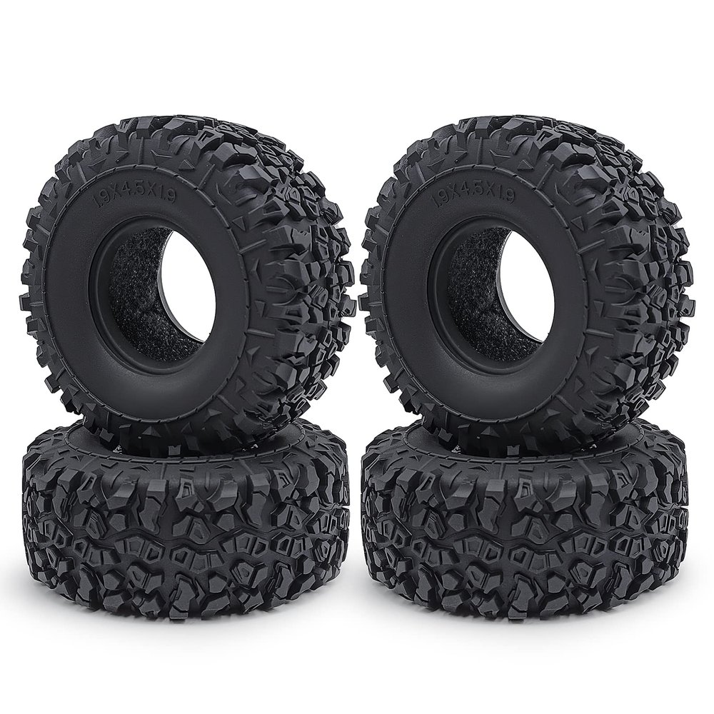 4pcs RC Crawler 1.9inch Tires 114mm Rubber Wheel Tires Tyres for 1/10 Axial Scx10 Scx10 II 90046 TRX4 D90 CC01 Upgrade