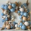 Dusty Blue Brown Balloon Garland Double Stuffed Blue Tan White Sand Grey Latex Neutral Balloon Arch Kit For Teddy Bear Baby Shower Boho Birthday Gender Reveal Party Decoration view 4