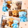 Aoriher 6 Pcs Valentines Bears Stuffed Animal Bulk Adorable and Cuddly Soft Cute Valentines Plush Gifts for Kids Girlfriend Baby Shower Graduation Birthday Wedding Party Favors(Beige, Brown, Blue) view 4
