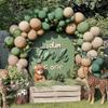 Sage Green Brown Balloon Arch Kit Double Stuffed Dusty Olive Green Tan White Sand Apricot Latex Balloon Garland for Neutral Baby Shower Safari Dinosaur Birthday Christmas Party Decoration view 2