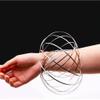 KOICCVQQ Interesting Metal Strong Flow Magic Bracelet Toy Stress Relief Rings Kinetic Science Educational Spring Rainbow Multi Rings Bracelet for Festival Theme Parties Lively Atmosphere Silver view 2