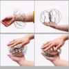 KOICCVQQ Interesting Metal Strong Flow Magic Bracelet Toy Stress Relief Rings Kinetic Science Educational Spring Rainbow Multi Rings Bracelet for Festival Theme Parties Lively Atmosphere Silver view 3