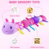 Baby Infant Musical Stuffed Animal Soft Toy with Multi-Sensory Crinkle, Rattle & Textures,Baby Girl Toy Birthday Gift for 0 3 6 9 12 Months+,Caterpillar,Purple view 3