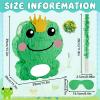 Lewtemi 15'' x 12'' x 3'' Frog Piata Set Frog Birthday Decorations Include Large Piata, Stick, Blindfold and Confetti for Kids Frog Party Decorations Favors Supplies Outdoor Games view 3