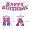 Mushroom Happy Birthday Party Decorations - Includes Backdrop, Banner, Cake Topper, Cupcake Toppers, Balloons view 3