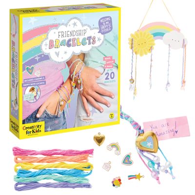 Creativity for Kids Friendship Bracelet Making Kit - Create 20 DIY Charm Bracelets, Arts and Craft Kits for Girls and Tweens (Ages 7+)