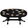 Feltectors Felt Card Game Table Cover for Poker, Mahjong, Domino, Bridge and Board Game, Elastic Fitted Tablecloth for 48 x 68 Inch Oval Tables - Black view 1