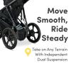 BOB Gear Wayfinder Jogging Stroller with Independent Dual Suspension, Air-Filled Tires, and 75-Pound Weight Capacity, Nightfall view 4