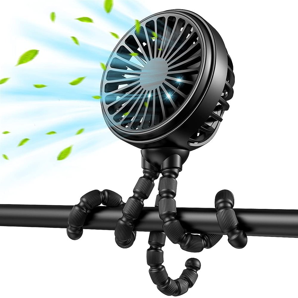 Modern Baby Stroller Fan - Black
