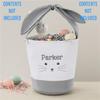 Personalization Universe Personalized Lovable Grey Bunny Easter Basket  Custom Kids & Baby Easter Egg Basket  Children's Plush Easter Basket view 2