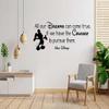 All Our Dreams Can Come True Motivational Quote Wall Decal Cartoon Character Silhouette Inspirational Saying Vinyl Sticker Lettering Art Home Interior Decorations Kids Children Room Bedroom Playroom Nursery Decor 126qz view 1