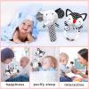 Baby Rattles & Toys - 0-3 Months, High Contrast Black & White Plush Stuffed Toys for Infants view 4