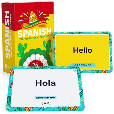 Spanish Conversational Phrases Flash Cards 75 Everyday Sayings with IPA & Audio Language Learning Tool for Beginners, Students & Travelers Briston Spanish Edition