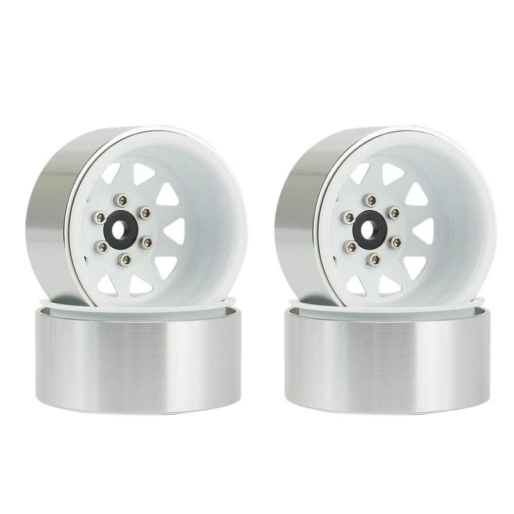 pizarra 4PCS Wagon 1.9 Metal Beadlock Wheel Hub Rim for 1/10 RC Crawler SCX10 90046 TRX4 D90,5