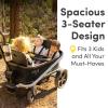 BOB Gear Renegade Foldable Stroller Wagon with 3 Seats, 5-Point Harness System, All-Terrain Tires, and Push and Pull Handle, Nightfall view 4