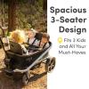 BOB Gear Renegade Canopy Stroller Wagon with 3 Seats, 5-Point Harness System, All-Terrain Tires, and Push and Pull Handle, Nightfall view 4