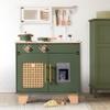 ROBUD Play Kitchen, Kids Kitchen Playset with Pretend Ice Cube Dispenser for Kids Aged 3+, Wooden Toy Kitchen of Birthday Gift to Kids, Vintage Green view 1