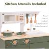 ROBUD Play Kitchen, Kids Kitchen Playset with Pretend Ice Cube Dispenser for Kids Aged 3+, Wooden Toy Kitchen of Birthday Gift to Kids, Vintage Green view 4