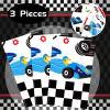 3 Pack Racing Car Table Cover Racing Car Parties Tablecloth, Disposable Plastic Rectangular Table Covers, Black and White Checkered Flag Tablecloths Birthday Party Supplies Car Theme Party Decorations view 2