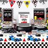 3 Pack Racing Car Table Cover Racing Car Parties Tablecloth, Disposable Plastic Rectangular Table Covers, Black and White Checkered Flag Tablecloths Birthday Party Supplies Car Theme Party Decorations view 4