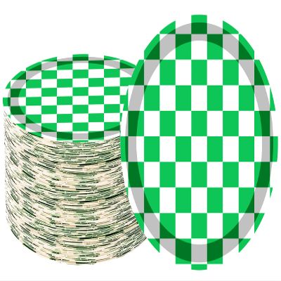 40 Pcs Green & White Checkered Race Car Party Supplies - 7" Green Checkered Paper Plates for Racing Themed Race Car Birthday Party Decorations