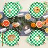 40 Pcs Green & White Checkered Race Car Party Supplies - 7" Green Checkered Paper Plates for Racing Themed Race Car Birthday Party Decorations view 4
