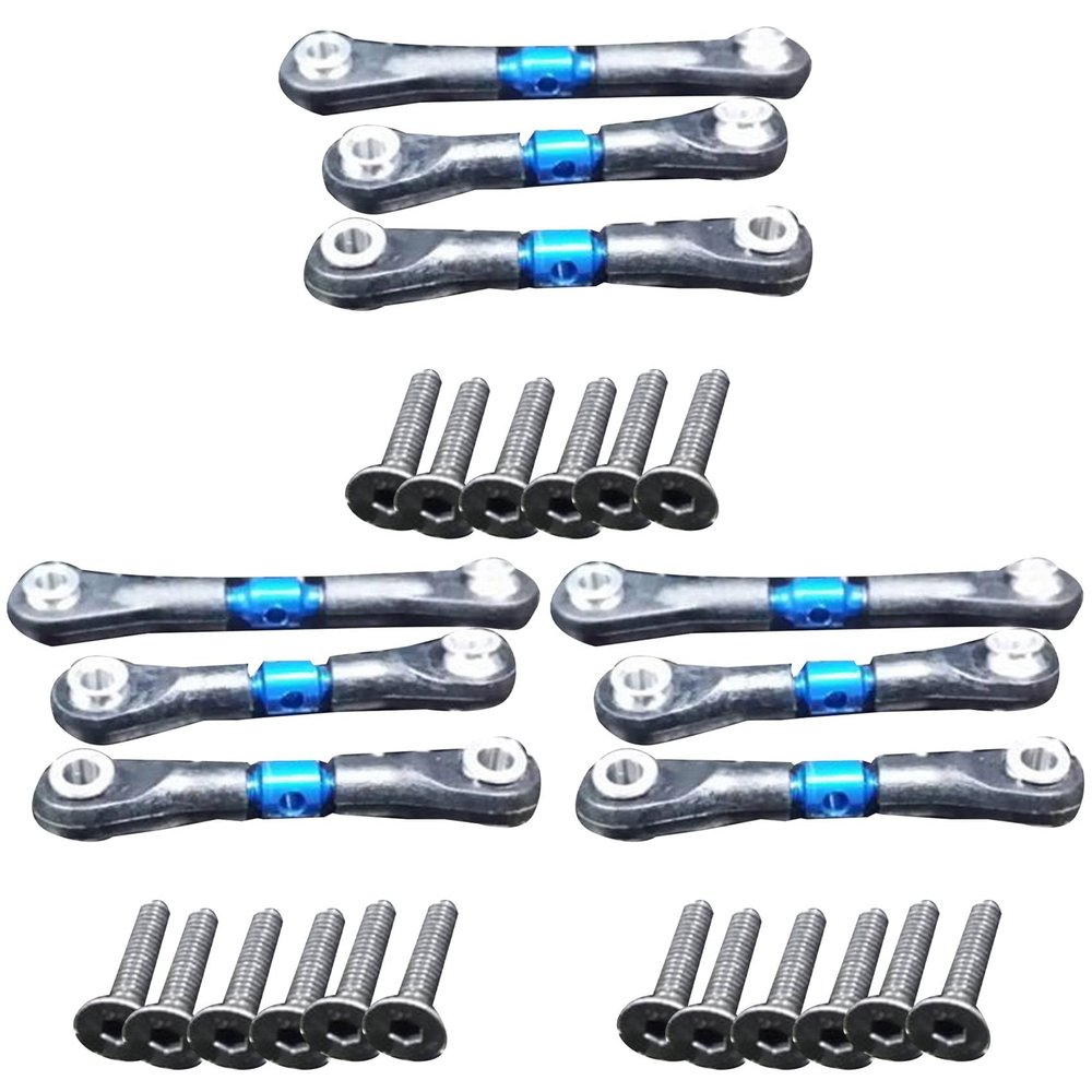 MACIMO 9Pcs Metal Steering Tie Rod Link Rod for TT02 TT02T 1/10 RC Car Parts Accessories,Blue